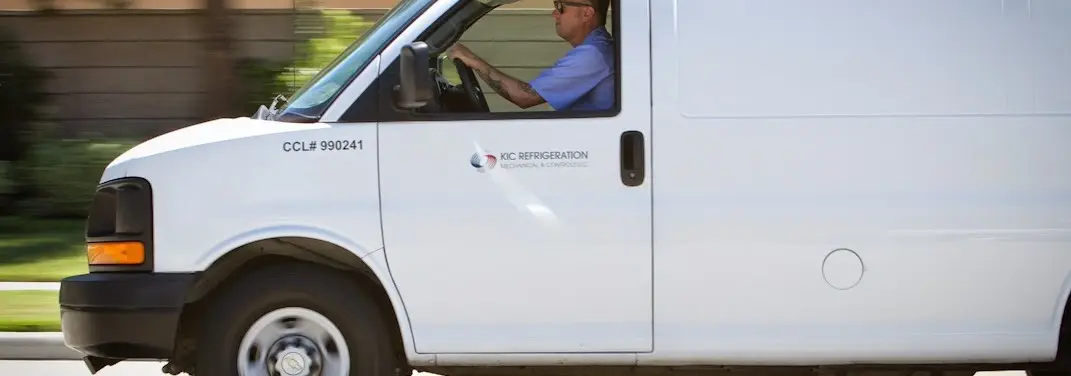KIC Refrigeration service vehicle serving Lumberton area